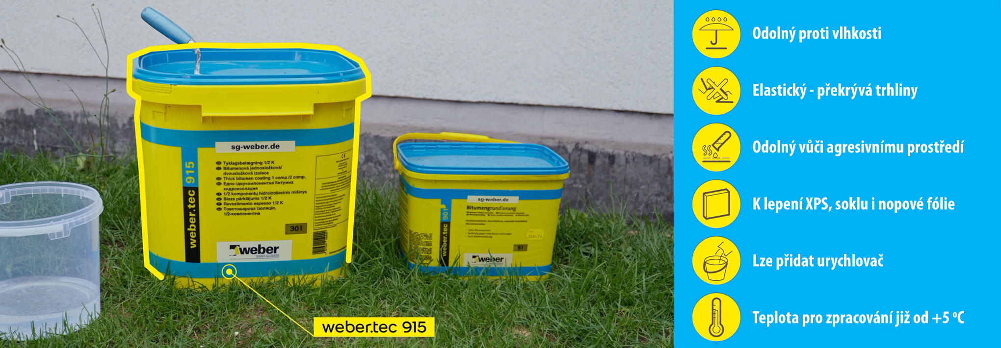 Hydroizolace základů bez popálenin – stěrková hydroizolace webertec 915