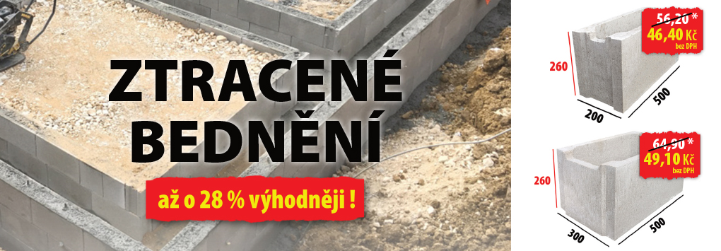 Ztracené bednění až o 28 % výhodněji