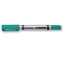 Popisovač Duomarker permanent hrot F 0,6mm, M 0,8mm zelený Berner
