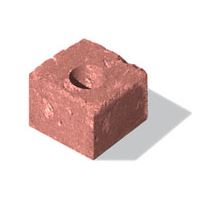 Castello, otloukaná plotovka, poloviční kámen, 14x20x20 cm, červená, Semmelrock