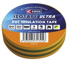 Páska izolační elektrikářská PVC 15mmx10m zeleno-žlutá