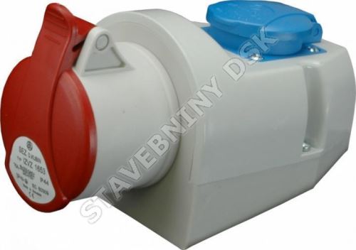 4000436-nastenna-zasuvka-kombinovana-se-zasuvkou-sez-izvz-3243-230v-32a-4pol-ip44