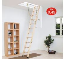 DOLLE půdní skládací schody Click Fix 76, dřevěný žebřík, rozměr 60x120 cm, výška stropu do 274 cm