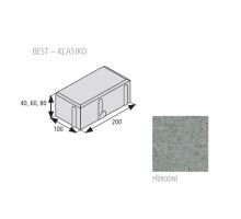 BEST Klasiko Betonová zámková dlažba 6x10x20cm, přírodní
